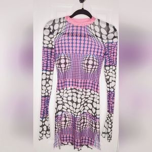 Sheer Mesh Long sleeve mini dress